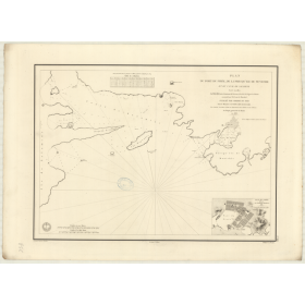 Reproduction carte marine ancienne Shom - 886 - SALAMINE (Détroit) - GRECE - MEDITERRANEE,EGEE (Mer) - (1838 - ?)