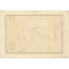 Reproduction carte marine ancienne - 906 - SICILE, SARDAIGNE (Côte Nord) - TUNISIE (Côte Nord-Est) - MEDITERRANEE, AFRIQUE (Côte