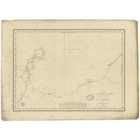 Reproduction carte marine ancienne - 917 - SARDAIGNE (Côte Nord-Ouest), DELL'ASINARA (Golfe) - MEDITERRANEE - (1840 - 1888)