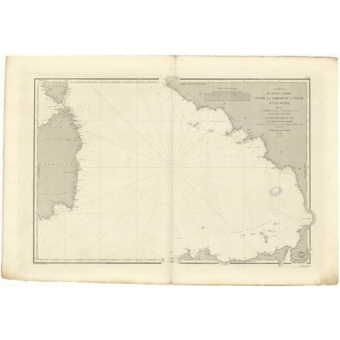 Reproduction carte marine ancienne - 939 - SICILE - SARDAIGNE, ITALIE - MEDITERRANEE, TYRRHENIENNE (Mer) - (1841 - ?) Reproduction carte marine ancienne - 939 - SICILE - SARDAIGNE, ITALIE - MEDITERRANEE, TYRRHENIENNE (Mer) - (1841 - ?)