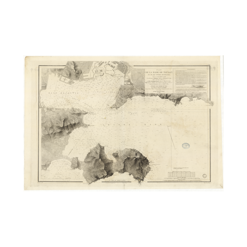 Reproduction carte marine ancienne Shom - 952 - TOULON (Rade) - FRANCE (Côte Sud) - MEDITERRANEE - (1842 - 1902)
