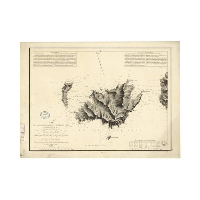 Reproduction carte marine ancienne - 953 - HYERES (îles), PORT CROS (Abords) - FRANCE (Côte Sud) - MEDITERRANEE - (1842 - 1905)