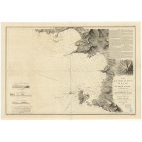 Reproduction carte marine ancienne - 968 - LION (Golfe), BANDOL (Baie), SAINT-NAZAIRE (Baie), BRUSC (Baie) - FRANCE (Côte Sud) -