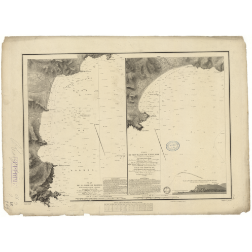 Reproduction carte marine ancienne Shom - 969 - pROVENCE, BORMES (Rade) - FRANCE (Côte Sud) - MEDITERRANEE - (1842 - 19