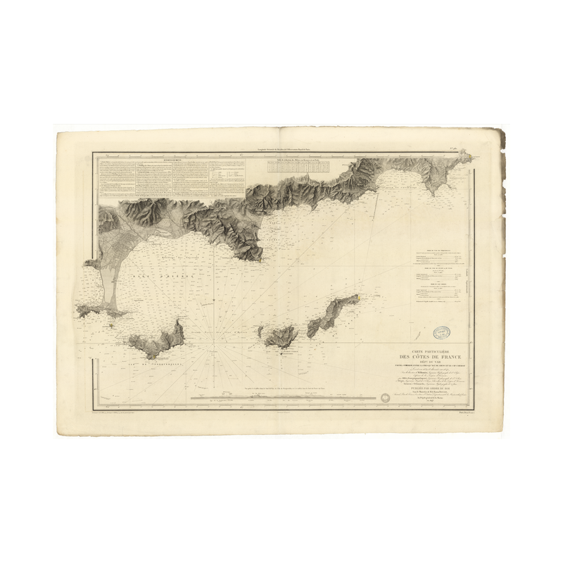 Carte marine ancienne - 980 - CAMARAT (Cap), GIENS (Presqu'île) - FRANCE (Côte Sud) - MEDITERRANEE - (1843 - 1912)