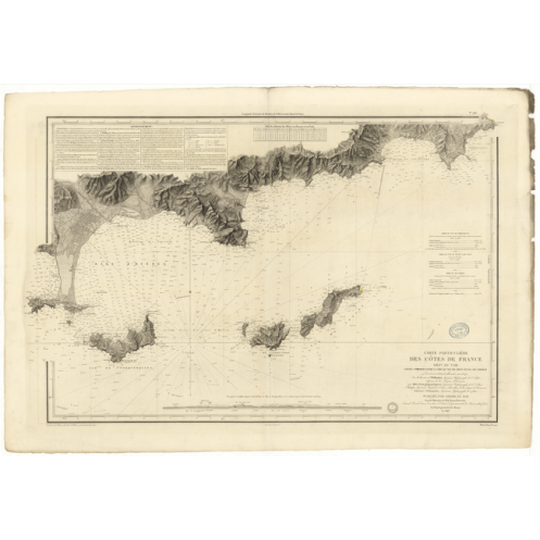 Reproduction carte marine ancienne Shom - 980 - CAMARAT (Cap), GIENS (Presqu'île) - FRANCE (Côte Sud) - MEDITERRANEE -