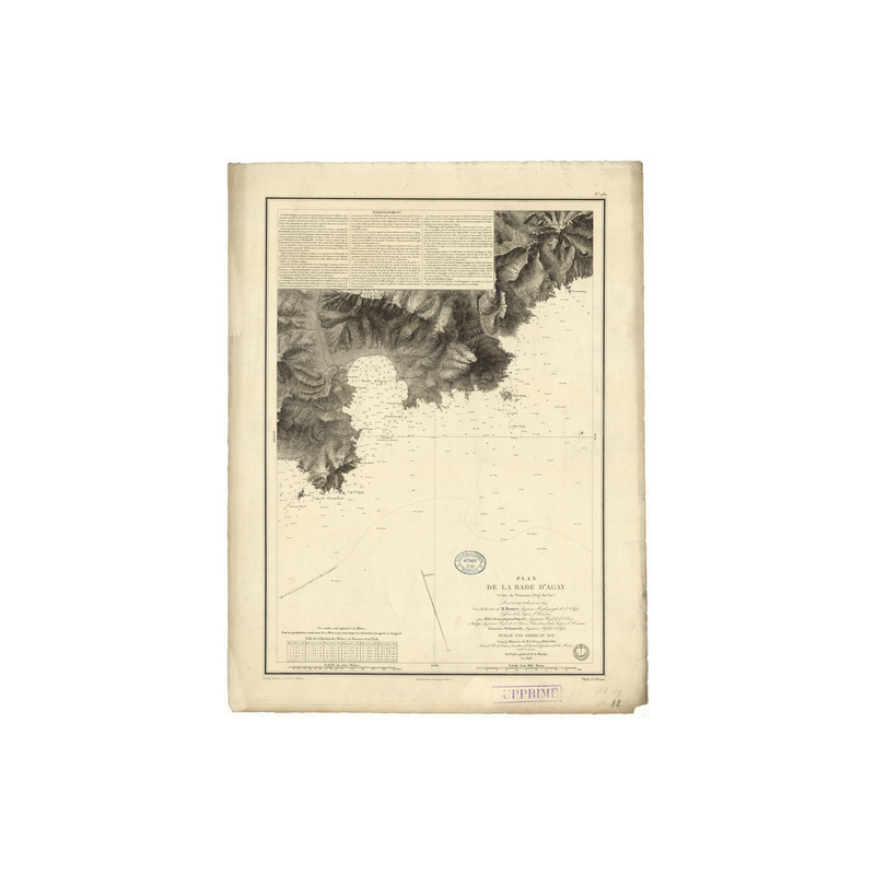 Reproduction carte marine ancienne Shom - 981 - pROVENCE, AGAY (Rade) - FRANCE (Côte Sud) - MEDITERRANEE - (1843 - 1904