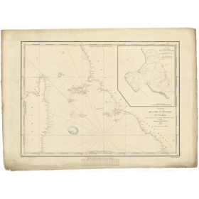 Carte marine ancienne - 983 - CORSE, LIVOURNE, TIBRE (Embouchure) - ITALIE (Côte Ouest) - MEDITERRANEE, TYRRHENIENNE (Mer) - (18