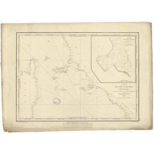 Reproduction carte marine ancienne - 983 - CORSE, LIVOURNE, TIBRE (Embouchure) - ITALIE (Côte Ouest) - MEDITERRANEE, TYRRHENIENN Reproduction carte marine ancienne - 983 - CORSE, LIVOURNE, TIBRE (Embouchure) - ITALIE (Côte Ouest) - MEDITERRANEE, TYRRHENIENN