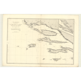 Reproduction carte marine ancienne - 2795 - PELES (Port), MELEDA (île) - YOUGOSLAVIE - MEDITERRANEE, ADRIATIQUE (Mer) - (1869 -