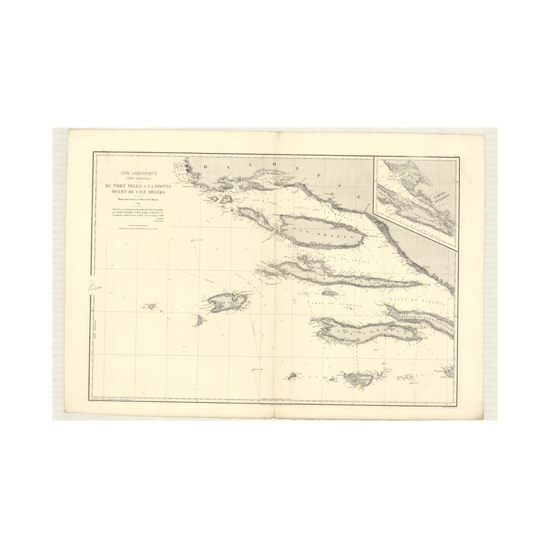 Reproduction carte marine ancienne Shom - 2795 - pELES (Port), MELEDA (île) - YOUGOSLAVIE - MEDITERRANEE,ADRIATIQUE (Me