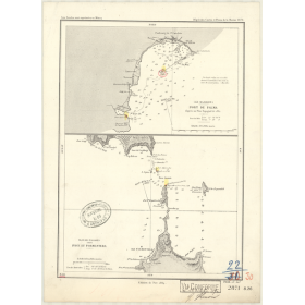 Reproduction carte marine ancienne Shom - 2871 - BALEARES (îles), MAJORQUE (île), pALMA (Port) - MEDITERRANEE - (1870