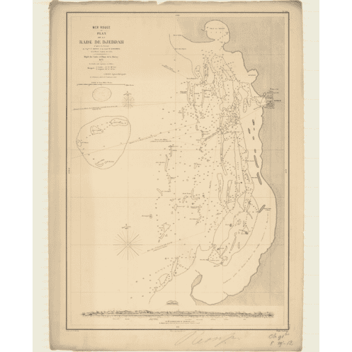 Reproduction carte marine ancienne - 3148 - DJEDDAH (Rade), JIDDAH (Rade) - ARABIE SAOUDITE - MEDITERRANEE, ROUGE (Mer) - (1872 Reproduction carte marine ancienne - 3148 - DJEDDAH (Rade), JIDDAH (Rade) - ARABIE SAOUDITE - MEDITERRANEE, ROUGE (Mer) - (1872
