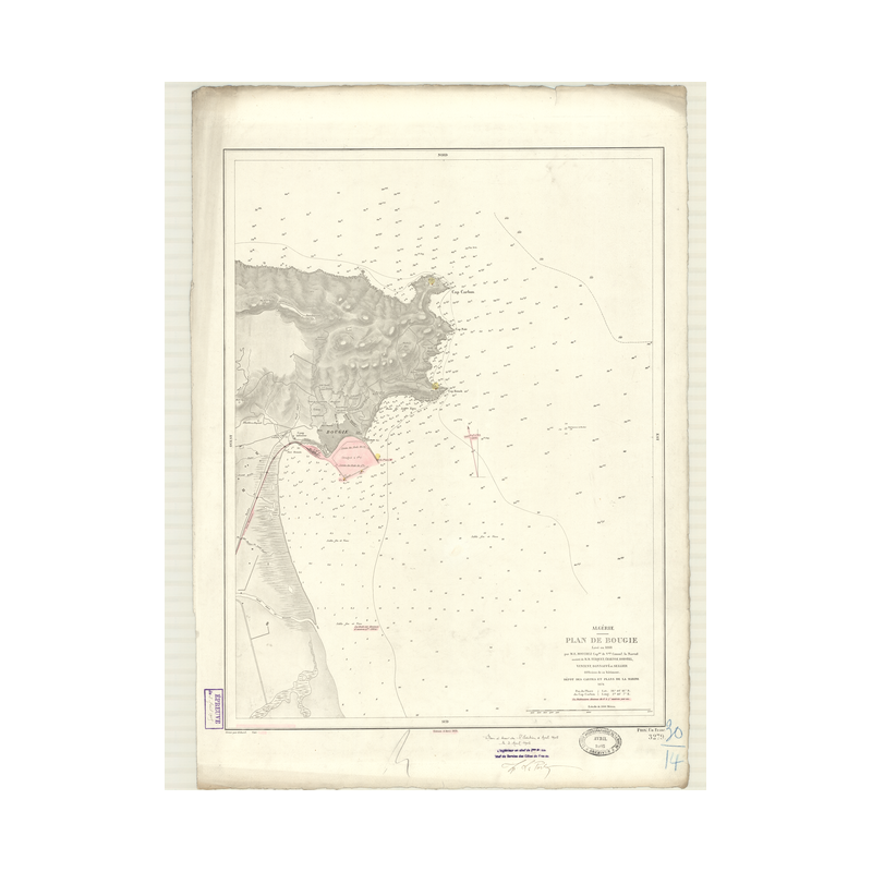 Reproduction carte marine ancienne - 3279 - BOUGIE, BEJAIA - ALGERIE - MEDITERRANEE, AFRIQUE (Côte Nord) - (1874 - 1928)