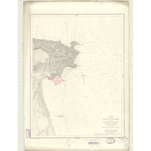 Carte marine ancienne - 3279 - BOUGIE, BEJAIA - ALGERIE - MEDITERRANEE, AFRIQUE (Côte Nord) - (1874 - 1928)