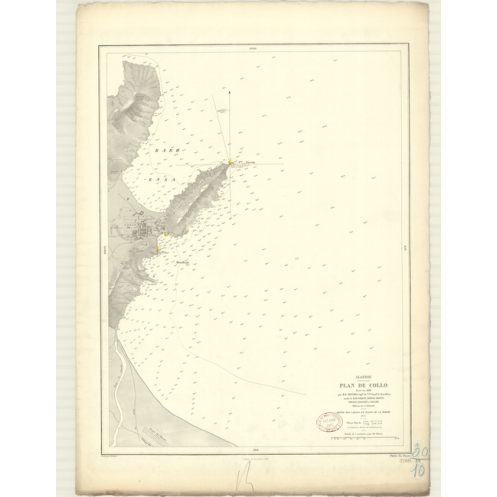 Reproduction carte marine ancienne Shom - 3280 - COLLO (Port) - ALGERIE - MEDITERRANEE,AFRIQUE (Côte Nord) - (1874 - ?)