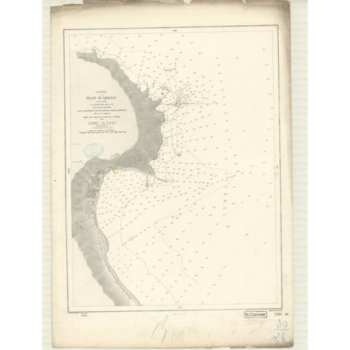 Reproduction carte marine ancienne Shom - 3281 - ARZEU, ARZEW - ALGERIE - MEDITERRANEE,AFRIQUE (Côte Nord) - (1874 - 19