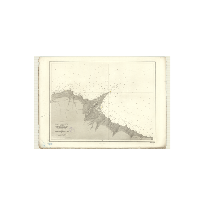 Reproduction carte marine ancienne Shom - 3282 - d'LLYS (Port) - ALGERIE - MEDITERRANEE,AFRIQUE (Côte Nord) - (1874 - ?