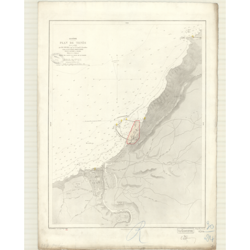 Reproduction carte marine ancienne Shom - 3284 - TENEZ (Port), TENES (Port) - ALGERIE - MEDITERRANEE,AFRIQUE (Côte Nord