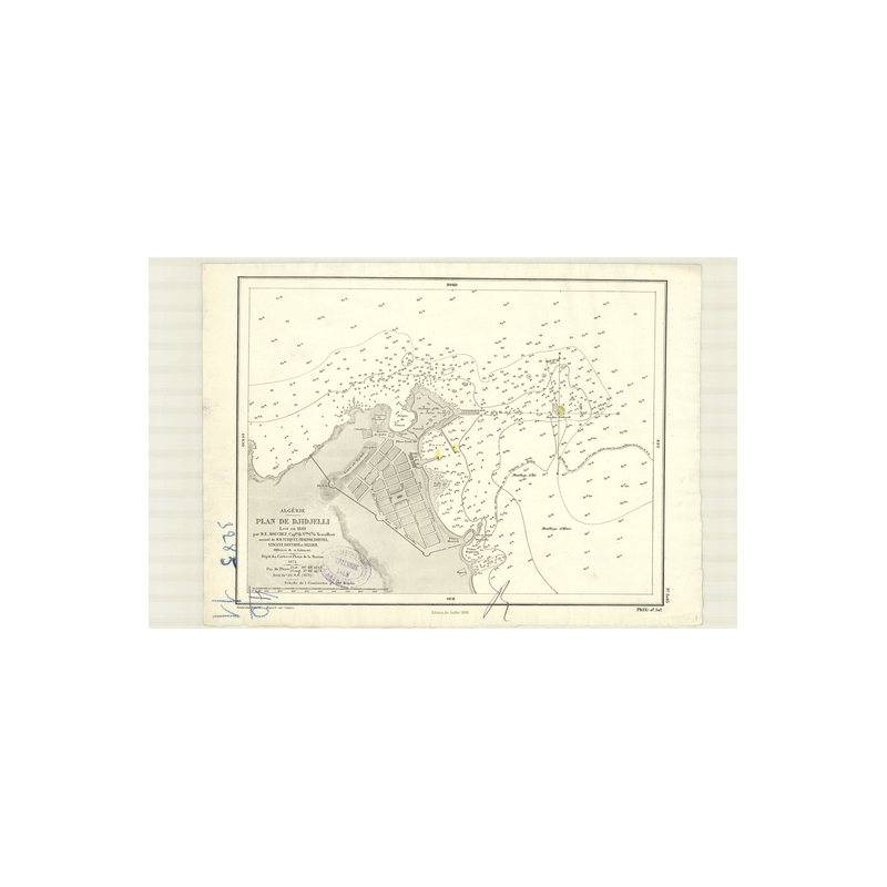 Reproduction carte marine ancienne Shom - 3285 - d'IDJELLI (Mouillage), JIJEL (Mouillage) - ALGERIE - MEDITERRANEE,AFRIQ