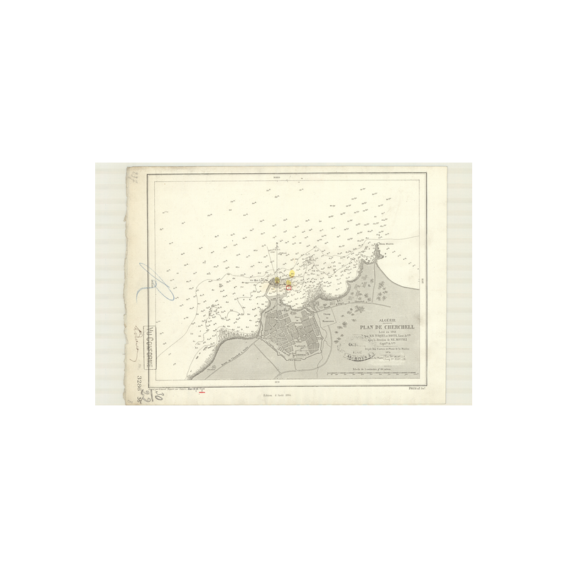 Carte marine ancienne - 3286 - CHERCHELL - ALGERIE - MEDITERRANEE, AFRIQUE (Côte Nord) - (1874 - ?)