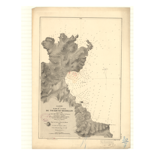 Reproduction carte marine ancienne Shom - 3360 - TOUKOUSH-HERBILLON (Baie) - ALGERIE - MEDITERRANEE,AFRIQUE (Côte Nord)