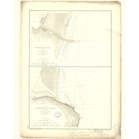 Reproduction carte marine ancienne - 3368 - LION (Golfe), LA NOUVELLE (Port) - FRANCE (Côte Sud) - MEDITERRANEE - (1874 - 1900)