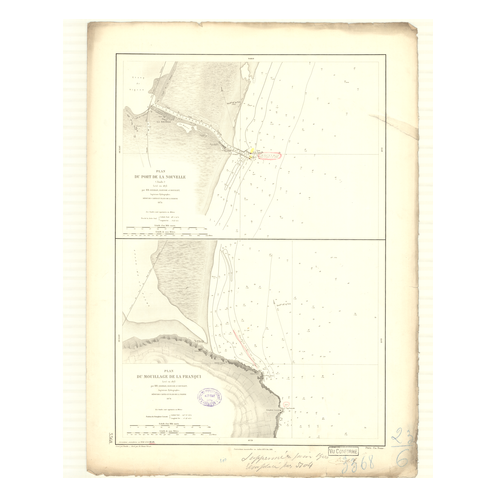 Reproduction carte marine ancienne Shom - 3368 - LION (Golfe), LA NOUVELLE (Port) - FRANCE (Côte Sud) - MEDITERRANEE -