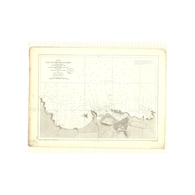Reproduction carte marine ancienne Shom - 3378 - CALLE (Port de la) - ALGERIE - MEDITERRANEE,AFRIQUE (Côte Nord) - (187