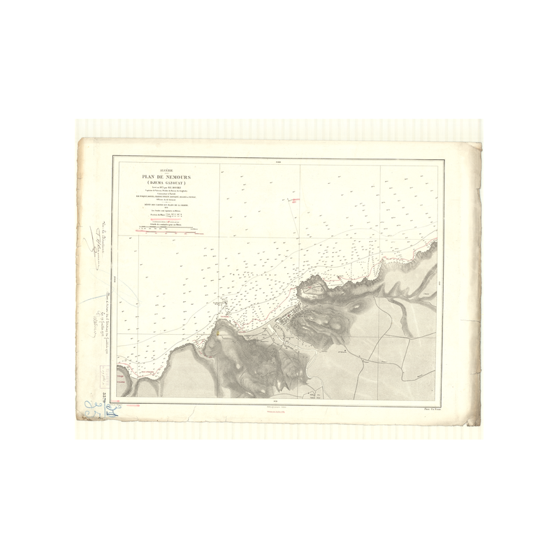 Reproduction carte marine ancienne Shom - 3379 - NEMOURS (Port), d'EMA GAZOUAT (Port), GHAZAOUET (Port) - ALGERIE - MEDI
