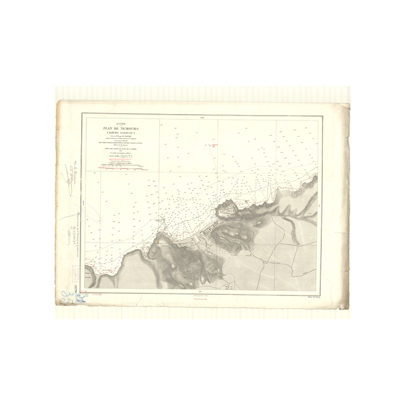 Reproduction carte marine ancienne - 3379 - NEMOURS (Port), DJEMA GAZOUAT (Port), GHAZAOUET (Port) - ALGERIE - MEDITERRANEE, AFR