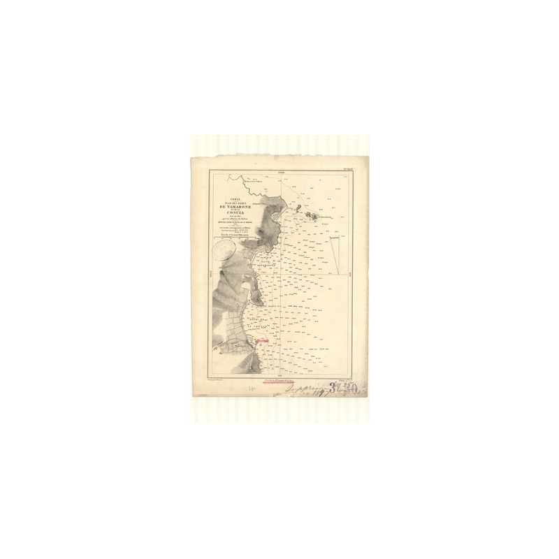 Reproduction carte marine ancienne - 3450 - CORSE, TAMARONE (Baie), COSCIA (Baie), MACINAGGIO (Baie) - MEDITERRANEE - (1875 - 18