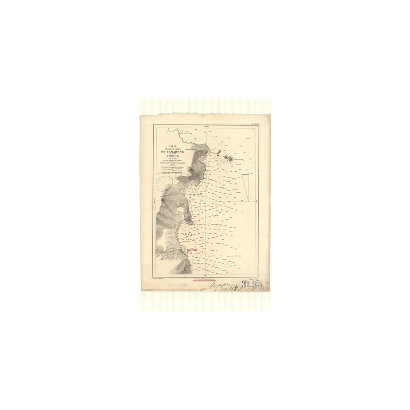 Carte marine ancienne - 3450 - CORSE, TAMARONE (Baie), COSCIA (Baie), MACINAGGIO (Baie) - MEDITERRANEE - (1875 - 1897)
