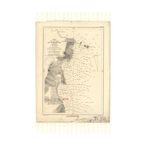 Carte marine ancienne - 3450 - CORSE, TAMARONE (Baie), COSCIA (Baie), MACINAGGIO (Baie) - MEDITERRANEE - (1875 - 1897)