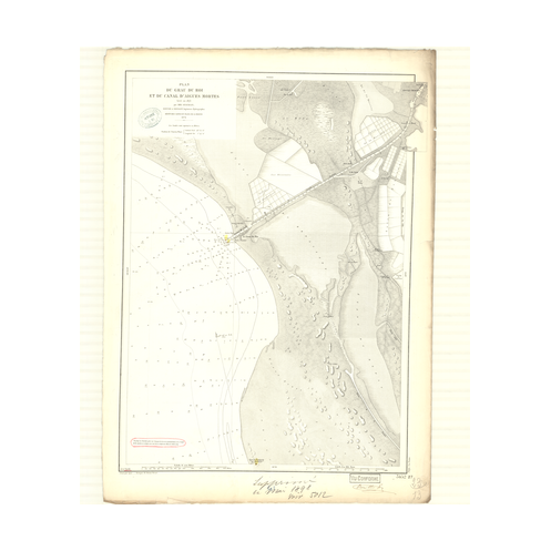 Reproduction carte marine ancienne Shom - 3452 - LION (Golfe), GRAU de ROI, AIGUES-MORTES (Canal) - FRANCE (Côte Sud) -