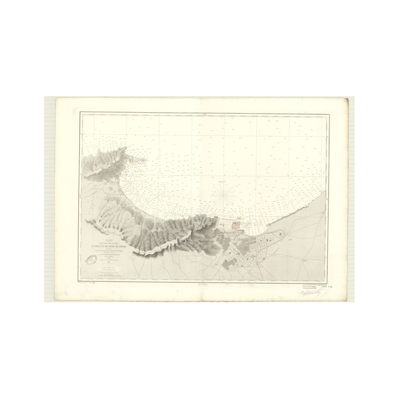 Reproduction carte marine ancienne Shom - 3479 - ORAN (Mouillage), MERS-EL-KEBIR (Mouillage) - ALGERIE - MEDITERRANEE,AF