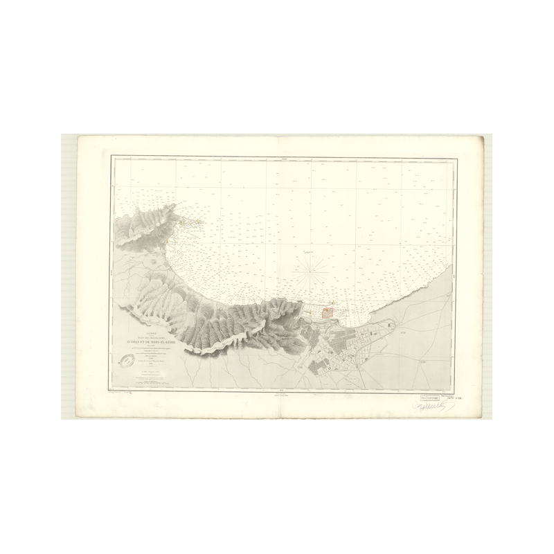Reproduction carte marine ancienne - 3479 - ORAN (Mouillage), MERS-EL-KEBIR (Mouillage) - ALGERIE - MEDITERRANEE, AFRIQUE (Côte