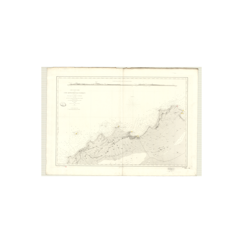 Reproduction carte marine ancienne Shom - 3483 - ARZEW, FEGALO (Cap) - ALGERIE - MEDITERRANEE,AFRIQUE (Côte Nord) - (18