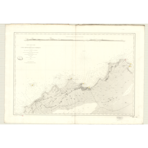 Carte marine ancienne - 3483 - ARZEW, FEGALO (Cap) - ALGERIE - MEDITERRANEE, AFRIQUE (Côte Nord) - (1876 - ?)