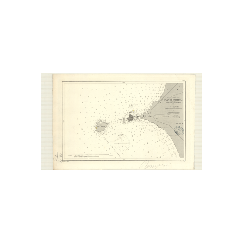 Reproduction carte marine ancienne - 3493 - GALLIPOLI (Port) - ITALIE (Côte Sud) - MEDITERRANEE, IONIENNE (Mer) - (1876 - 1981)
