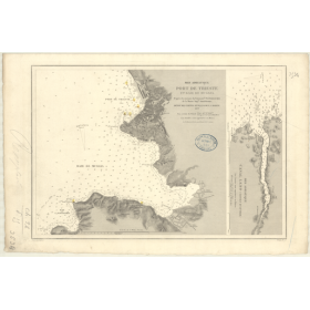 Reproduction carte marine ancienne Shom - 3534 - TRIESTE (Port), MUGGIA (Baie) - MEDITERRANEE,ADRIATIQUE (Mer) - (1877 -