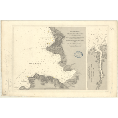 Carte marine ancienne - 3534 - TRIESTE (Port), MUGGIA (Baie) - MEDITERRANEE, ADRIATIQUE (Mer) - (1877 - 2012)