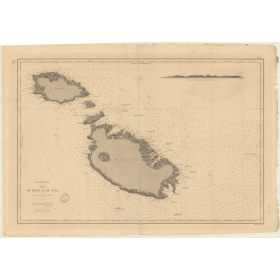 Carte marine ancienne - 3575 - GOZO (île) - MALTE (île) - MEDITERRANEE - (1877 - 1994)