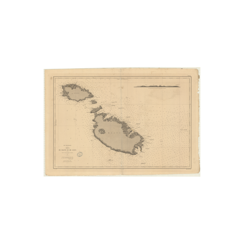 Reproduction carte marine ancienne Shom - 3575 - GOZO (île) - MALTE (île) - MEDITERRANEE - (1877 - 1994)
