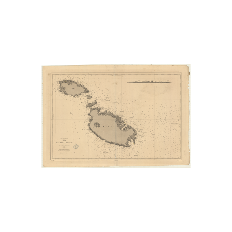 Reproduction carte marine ancienne - 3575 - GOZO (île) - MALTE (île) - MEDITERRANEE - (1877 - 1994)