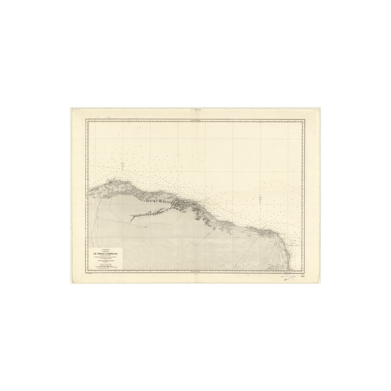 Reproduction carte marine ancienne Shom - 3588 - TRIPOLI, MISURATA (Cap) - LIBYE - MEDITERRANEE,AFRIQUE (Côte Nord) - (