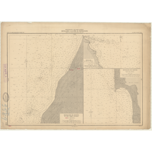 Reproduction carte marine ancienne - 3589 - GRANDE SYRTE (Golfe), TROIS ECUEILS (Mouillage), EZ ZUETINA (Rade) - LIBYE - MEDITER Reproduction carte marine ancienne - 3589 - GRANDE SYRTE (Golfe), TROIS ECUEILS (Mouillage), EZ ZUETINA (Rade) - LIBYE - MEDITER