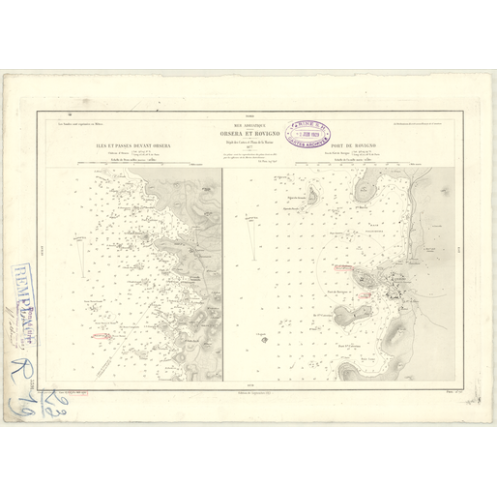 Reproduction carte marine ancienne - 3591 - ORSERA (Abords) - YOUGOSLAVIE - MEDITERRANEE, ADRIATIQUE (Mer) - (1877 - 1980)