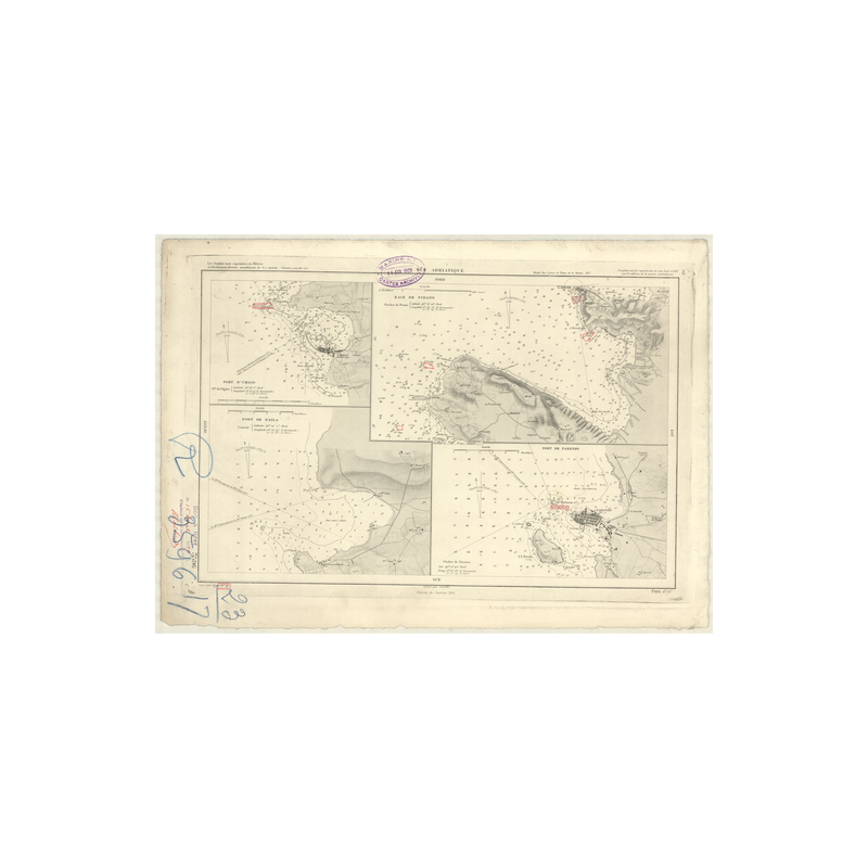 Reproduction carte marine ancienne - 3596 - UMAGO (Port) - YOUGOSLAVIE - MEDITERRANEE, ADRIATIQUE (Mer) - (1877 - 1980)