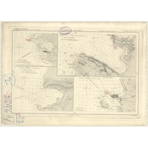 Reproduction carte marine ancienne Shom - 3596 - UMAGO (Port) - YOUGOSLAVIE - MEDITERRANEE,ADRIATIQUE (Mer) - (1877 - 19